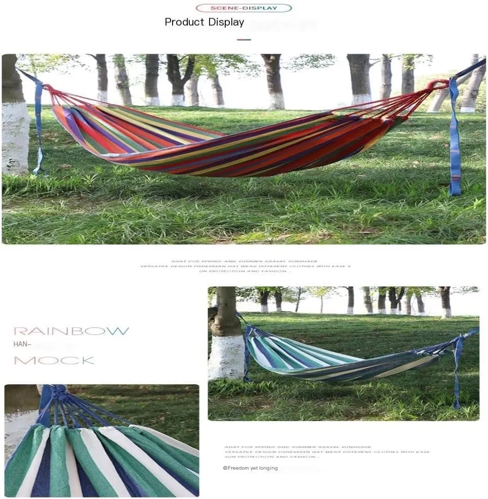 Hamock Thickened Cotton Canvas Camping Hammock Sheets Double Hammock Outdoor Camping Swing Dormitory Hanging Chair Hanmock(D)