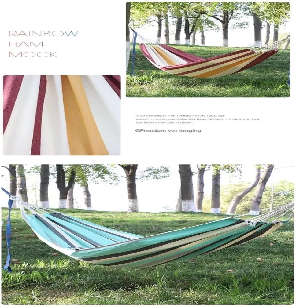 Hamock Thickened Cotton Canvas Camping Hammock Sheets Double Hammock Outdoor Camping Swing Dormitory Hanging Chair Hanmock(D)