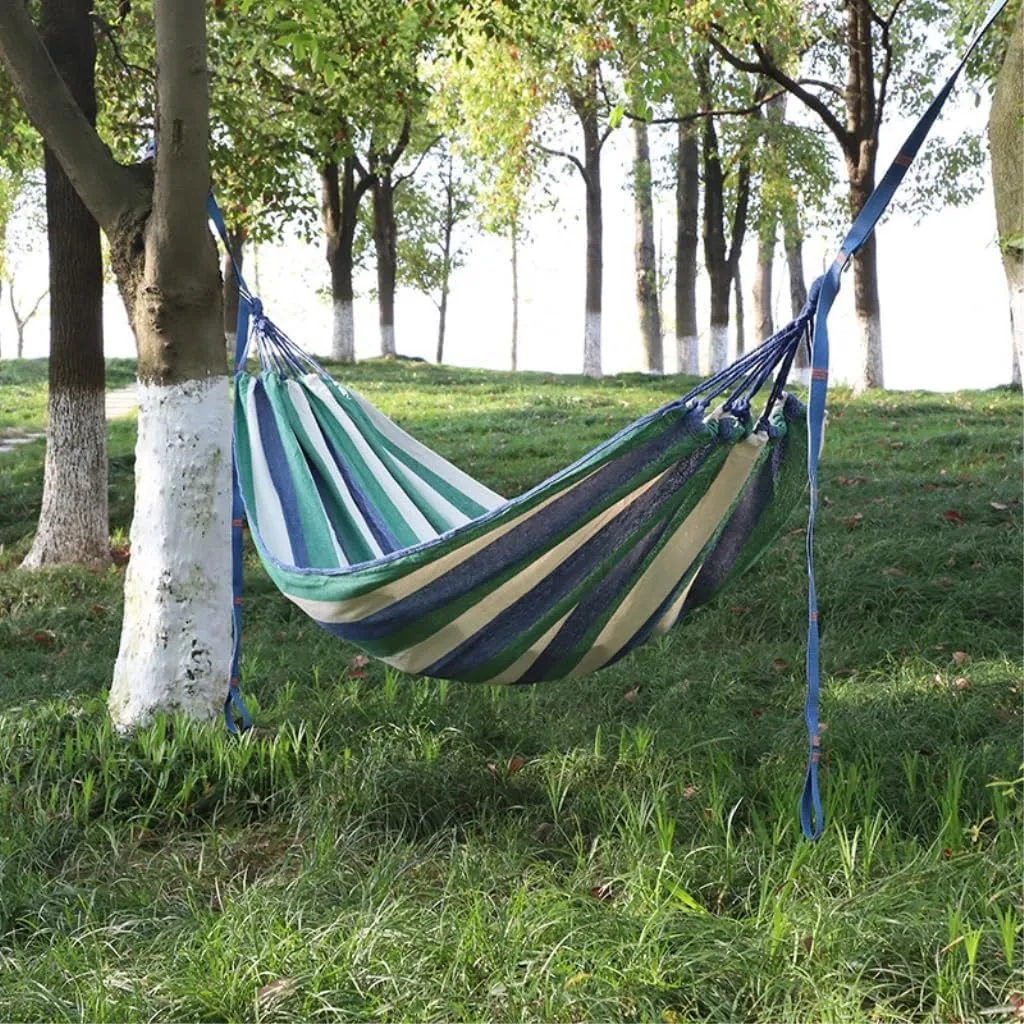 Hamock Thickened Cotton Canvas Camping Hammock Sheets Double Hammock Outdoor Camping Swing Dormitory Hanging Chair Hanmock(D)