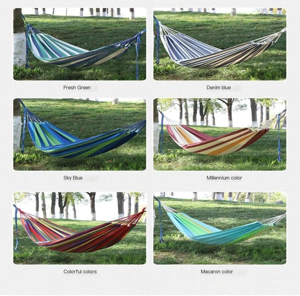 Hamock Thickened Cotton Canvas Camping Hammock Sheets Double Hammock Outdoor Camping Swing Dormitory Hanging Chair Hanmock(D)