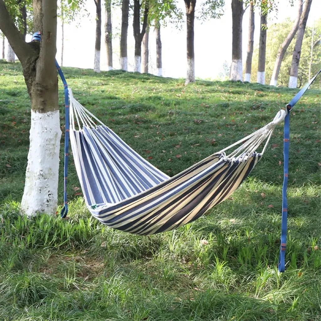 Hamock Thickened Cotton Canvas Camping Hammock Sheets Double Hammock Outdoor Camping Swing Dormitory Hanging Chair Hanmock(D)