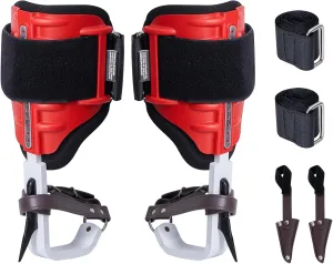 Happybuy Tree Climbing Spikes, 1 Pair Aluminum Climbing Spurs, 350lbs Load Capacity Tree Climbing Gear with Straps and Spike Protectors, Arborist Equipment for Climbers, Hunting, Fruit Picking, Red