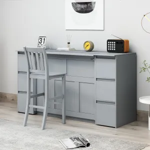 Harper & Bright Designs Twin Size Murphy Bed Wall Bed Cabinet with High Stools, Storage Drawers, Cabinets and USB Ports, Space-Saving for Multipurpose Guest Room or Home Office, Gray