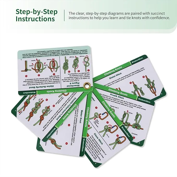 Harrison Howard Wisdom4Sure Comprehensive Knot Card Collection Horse, Outdoor, and Climbing Knots Card Set Waterproof Knot Tying Cards Ultimate Knot Guides