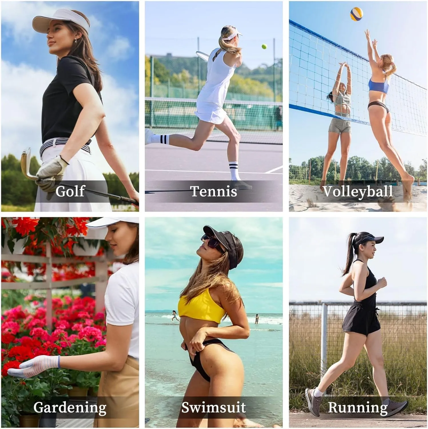 Heartbeat Volleyball Sun Visor Hats Women Men, Protection Adjustable Baseball Cap for Beach Golf Running Tennis