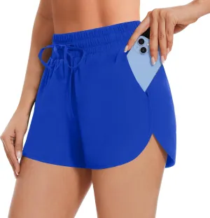 High Waisted Running Shorts for Women with Pockets, 2.5" Black Athletic Workout Gym Yoga Spandex Dolphin Shorts