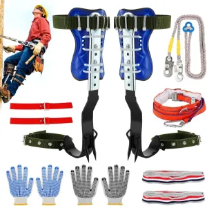 Homaisson Tree Climbing Spikes Set, Adjustable Tree Climbing Spikes, Portable Tree Climbing Gears with Safety Belt, Climbing Tool for Hunting Observation, Fruit Picking