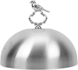 HOMSFOU Steak Cover Plate Covers for Dinner Plates Steaming Cover Cloche Griddle Scoop Basting over Bacon Oven Rack Microwave Food Cover Dish Cover Safety Mask Flat Top Stainless Steel