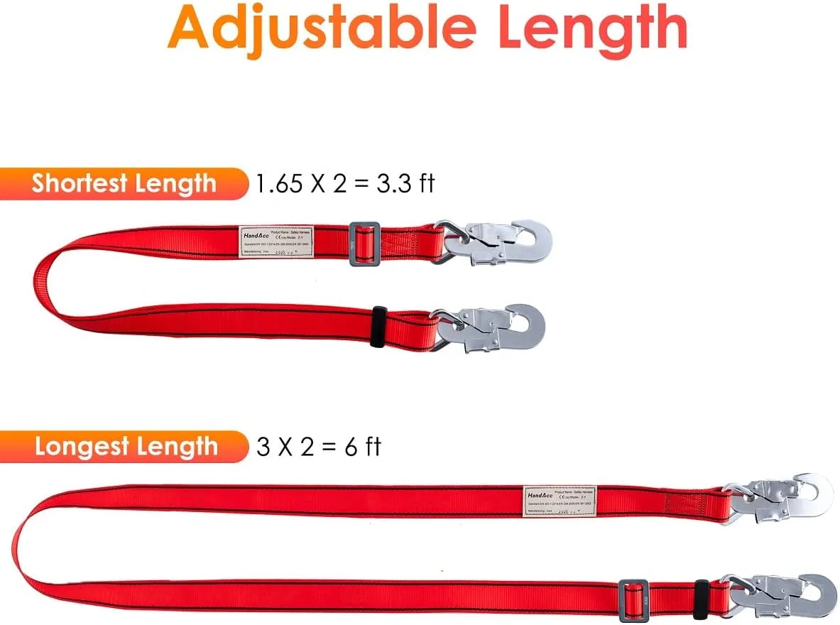 Hunting Safety Belt with Adjustable Lanyard, Tree Climbing Belt Restraint Lanyard