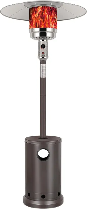 Hykolity 50,000 BTU Propane Patio Heater with Table Design, Stainless Steel Burner, Triple Protection System, Wheels, Outdoor Heaters for Patio, Garden, Commercial and Residentia(Brown)