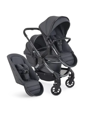 iCandy Peach 7 Double Pushchair Bundle - Phantom/Dark Grey