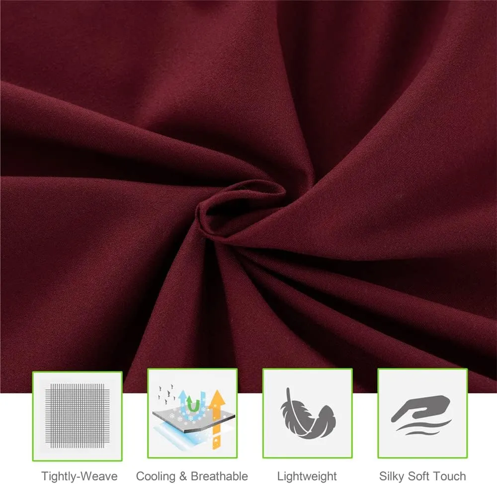 ILAVANDE Queen Sheets Set 4 Piece, Hotel Luxury Super Soft 1800 Series Microfiber Queen Bed Sheets Set-Wrinkle Free & Breathable-14 Deep Pocket Burgundy Sheets for Queen Size Bed(Queen,Burgundy)