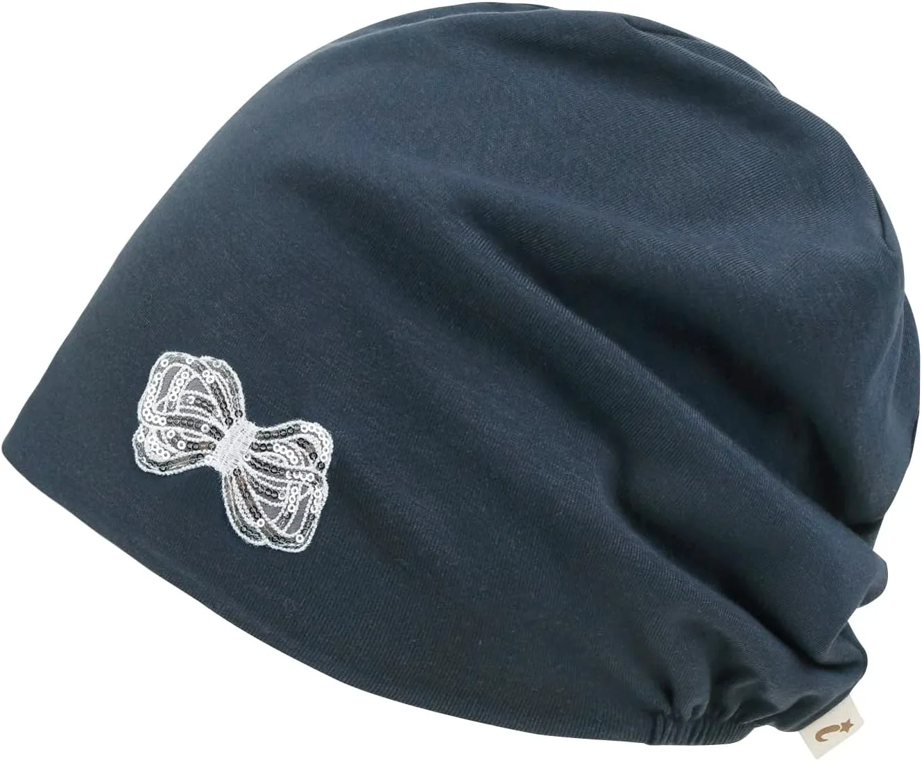 ililily Tencel Lyocell Flower Trim Chemo Hair Loss Beanie Ultra Soft Stretchable Head Cover Sleep Hat