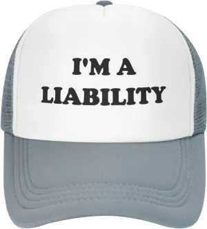 I'm A Liability Hat Funny Trucker Hats Adjustable Classic Fishing Cap for Men and Women Black