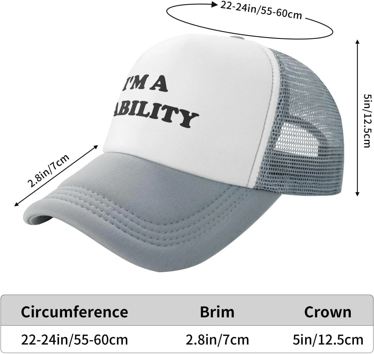 I'm A Liability Hat Funny Trucker Hats Adjustable Classic Fishing Cap for Men and Women Black