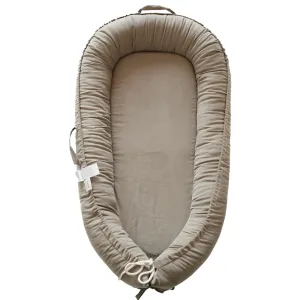 Infant Lounger, Baby Nest Cover for Baby Girls & Boys, Newborn Essentials for Baby 0-12 Months, 100% Cotton Breathable, Portable Travel Bed (Fields of Rye_Corduroy)