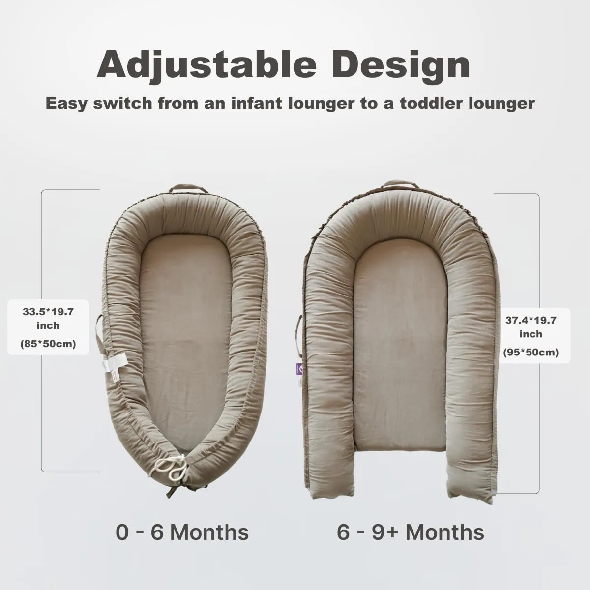 Infant Lounger, Baby Nest Cover for Baby Girls & Boys, Newborn Essentials for Baby 0-12 Months, 100% Cotton Breathable, Portable Travel Bed (Fields of Rye_Corduroy)
