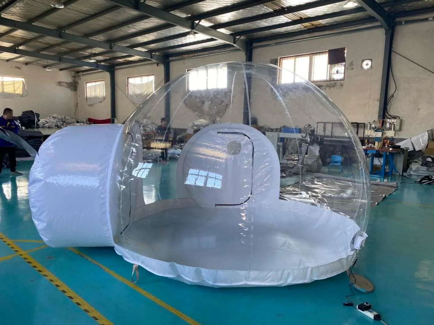 Inflatable Commercial Grade PVC Clear Eco Dome Camping Bubble Tent W/Fan (Size: 10ft.(D) x 7ft.(H))
