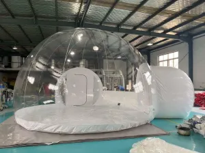 Inflatable Commercial Grade PVC Clear Eco Dome Camping Bubble Tent W/Fan (Size: 20ft.(D) x 10ft.(H))
