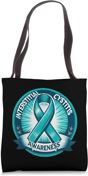 Interstitial Cystitis Awareness Teal Ribbon Tote Bag