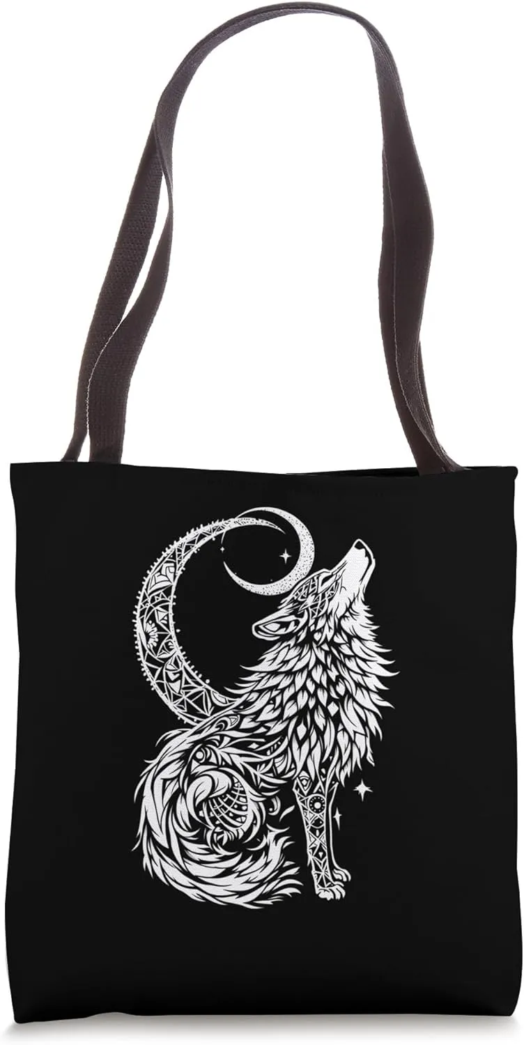 Intricate Wolf Tote Bag