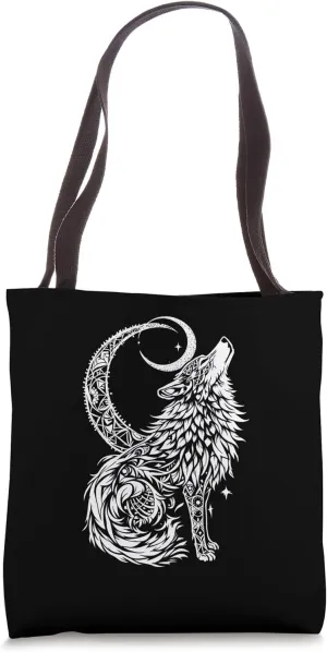Intricate Wolf Tote Bag