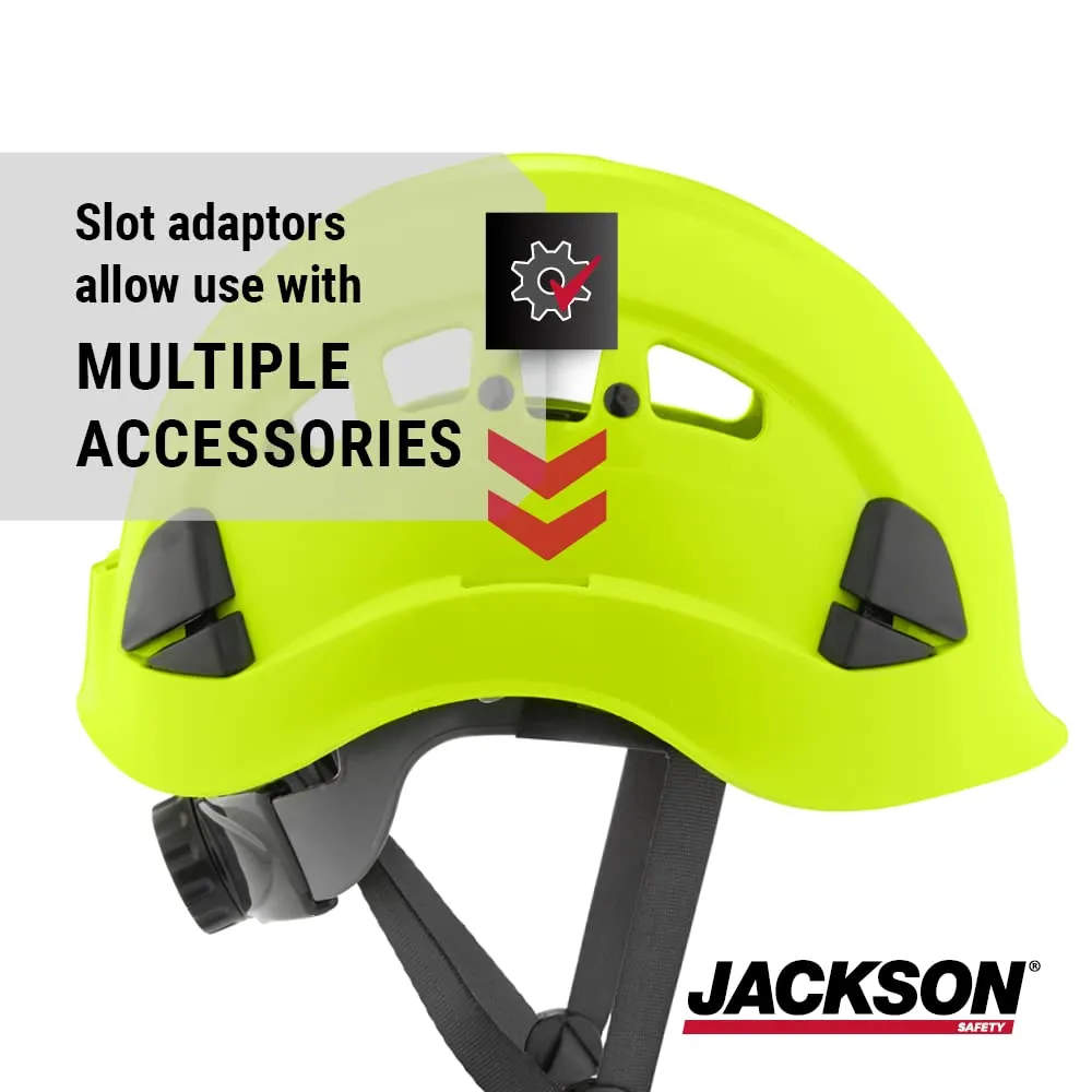 Jackson Safety CH400V Climbing-Style Hard Hat - Vented Construction Helmet with Chin Strap & Cup - ANSI Z89.1 & OSHA Compliant - (Multiple Colors)
