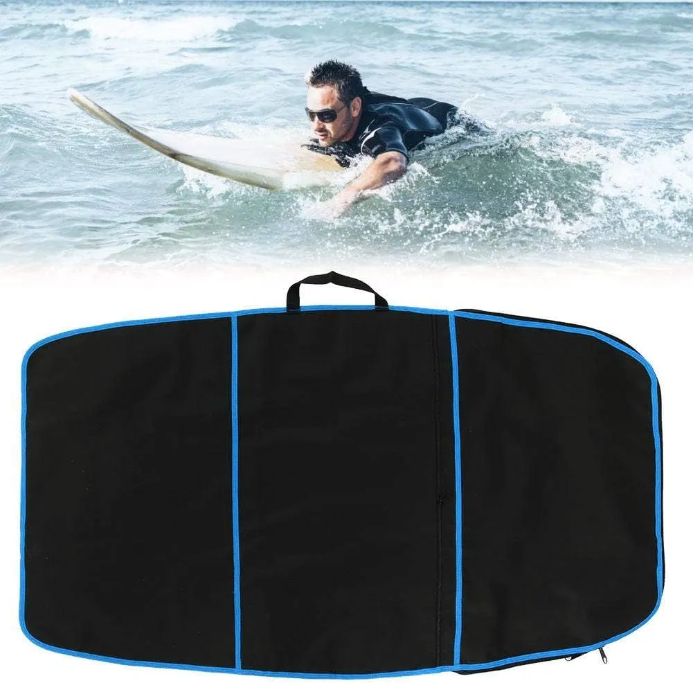 Jadeshay Surfboard Bodyboard Carry Bag, 48 * 28 Inch Durable Polyester Cover with Side Handle, Double Zipper and Extra Storage Pocket for Surfing Accessories (Blue Stripe)