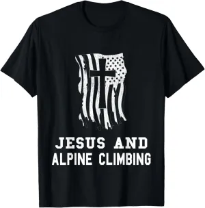 Jesus and Alpine Climbing Design / Christian Alpine Climbers T-Shirt