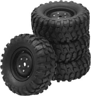 jojomis 4X RC Tires 1.9 Inch Rubber Tires for 1/10 Scale RC Model Cars - Sturdy Climbing Simulation Wheels