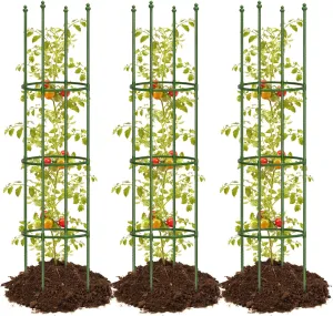 joyhalo 3 Pack Tomato Cages for Garden, 59 Inch Tomato Cage Heavy Duty, Height Adjustable Tomatoes Trellis for Climbing Plants Vegetables Flowers Cucumber Peony