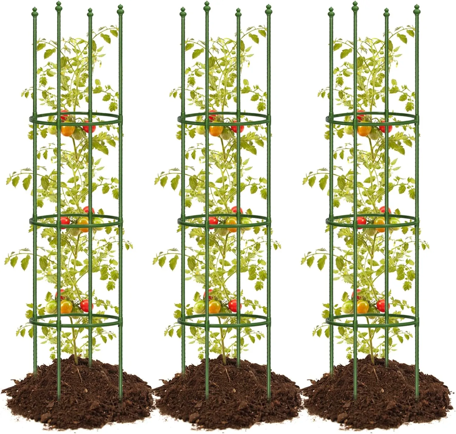 joyhalo 3 Pack Tomato Cages for Garden, 59 Inch Tomato Cage Heavy Duty, Height Adjustable Tomatoes Trellis for Climbing Plants Vegetables Flowers Cucumber Peony