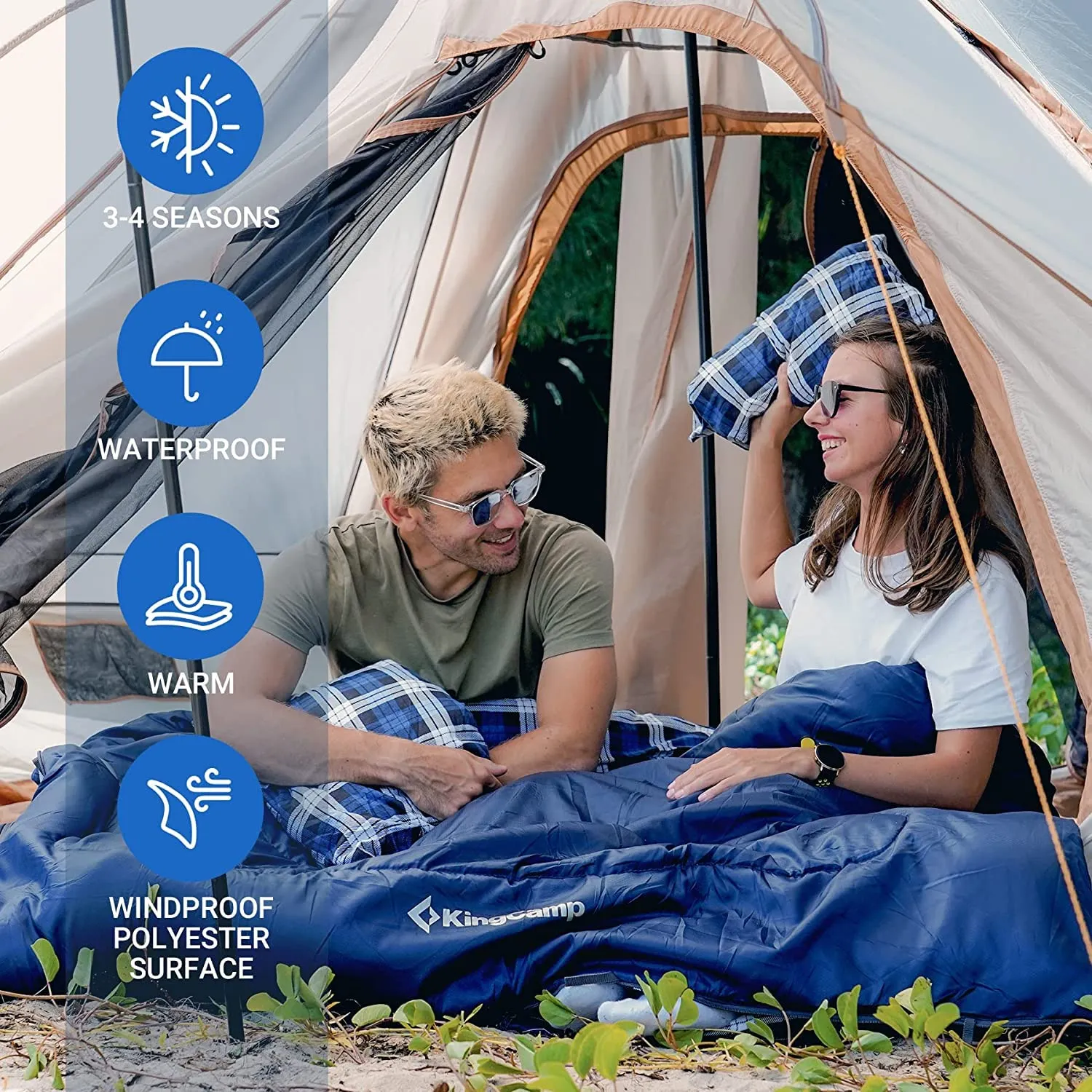KingCamp Double Spire Tent & SNOWFLAKE Sleeping Bag Bundle
