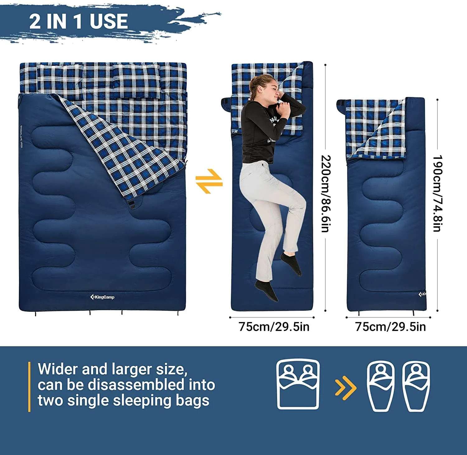 KingCamp Double Spire Tent & SNOWFLAKE Sleeping Bag Bundle