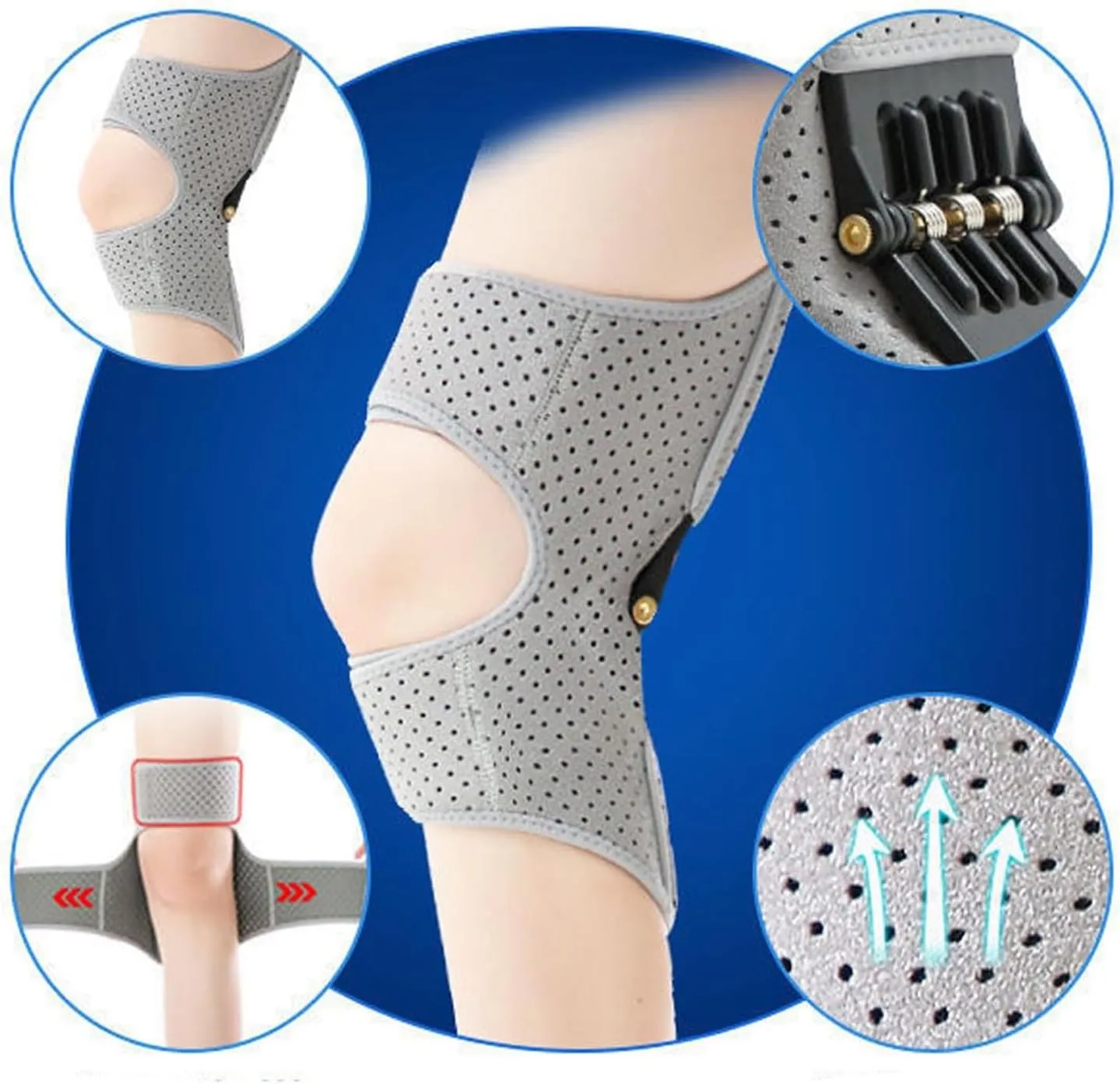 Knee Assistive Device, Knee Booster, Knee Booster Brace Joint Support Spring Stabilizer, for Climbing and Squatting