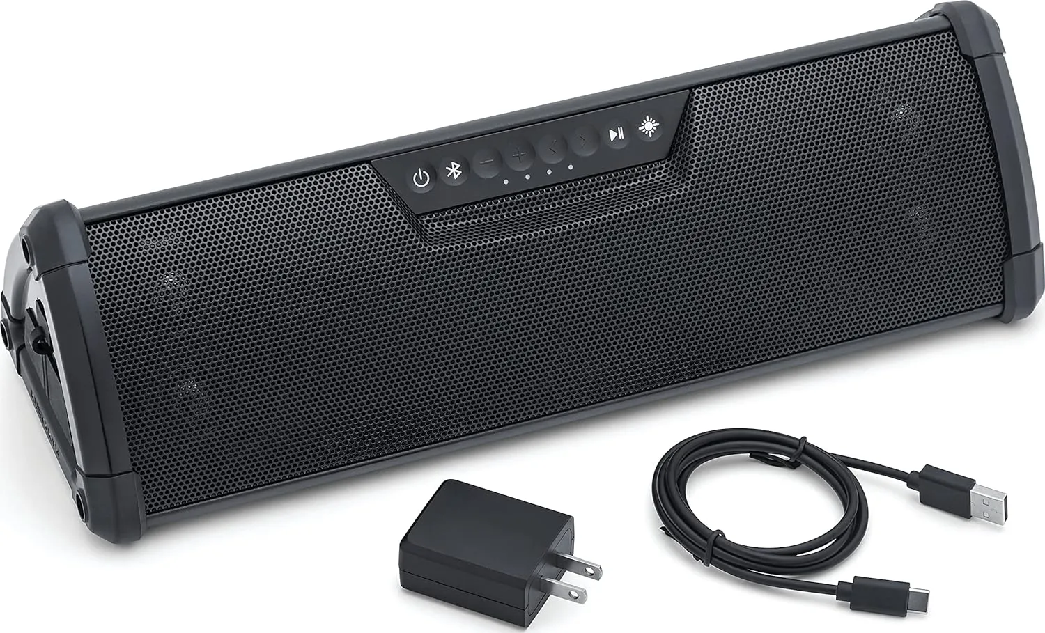Kuryakyn 2721 MTX WanderBar Weather Resistant Motorcycle Soundbar: Portable Audio Speakers with Bluetooth, 100 Lumen Task Light, USB Charger, 14" , BLACK