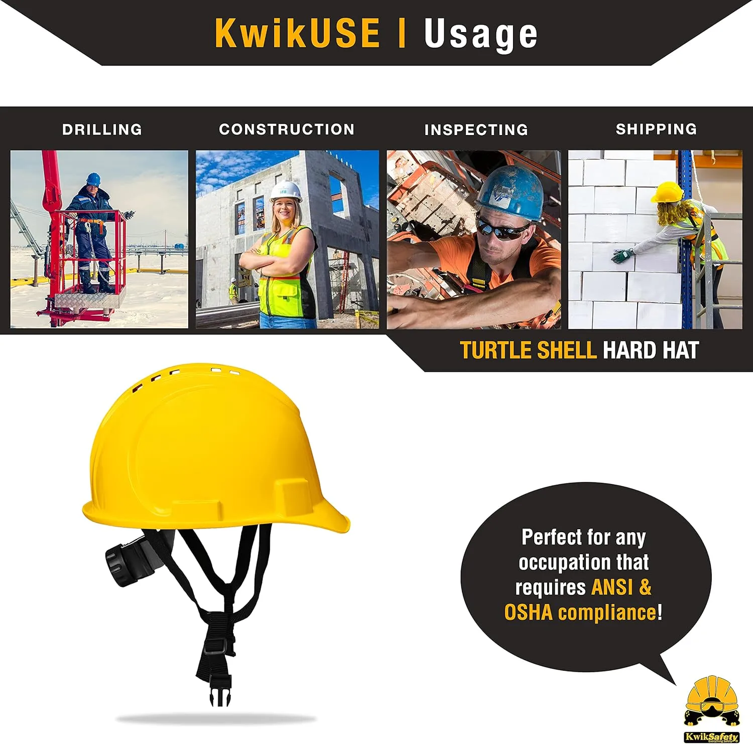 KwikSafety - Charlotte, NC - Hard Hats [Full Brim, Cap Style, Climbing Style] Type 1, Class C ANSI OSHA