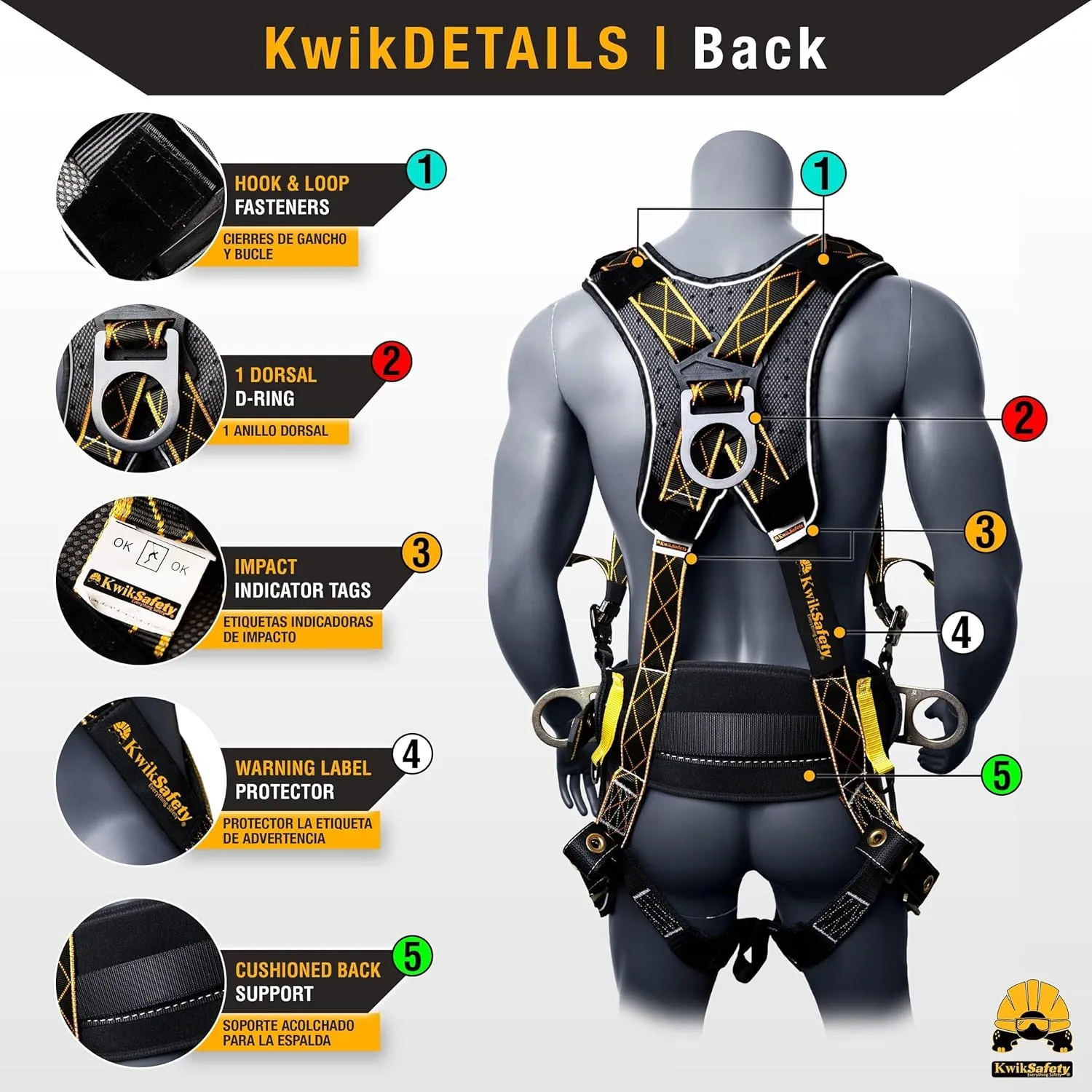 KwikSafety - Charlotte, NC - TYPHOON Ironworker Safety Harness [3 D-Ring, Tool Lanyard Loop] Construction ANSI Tested OSHA
