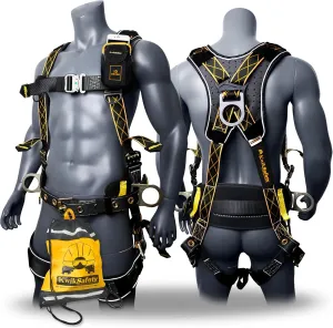 KwikSafety - Charlotte, NC - TYPHOON Ironworker Safety Harness [3 D-Ring, Tool Lanyard Loop] Construction ANSI Tested OSHA