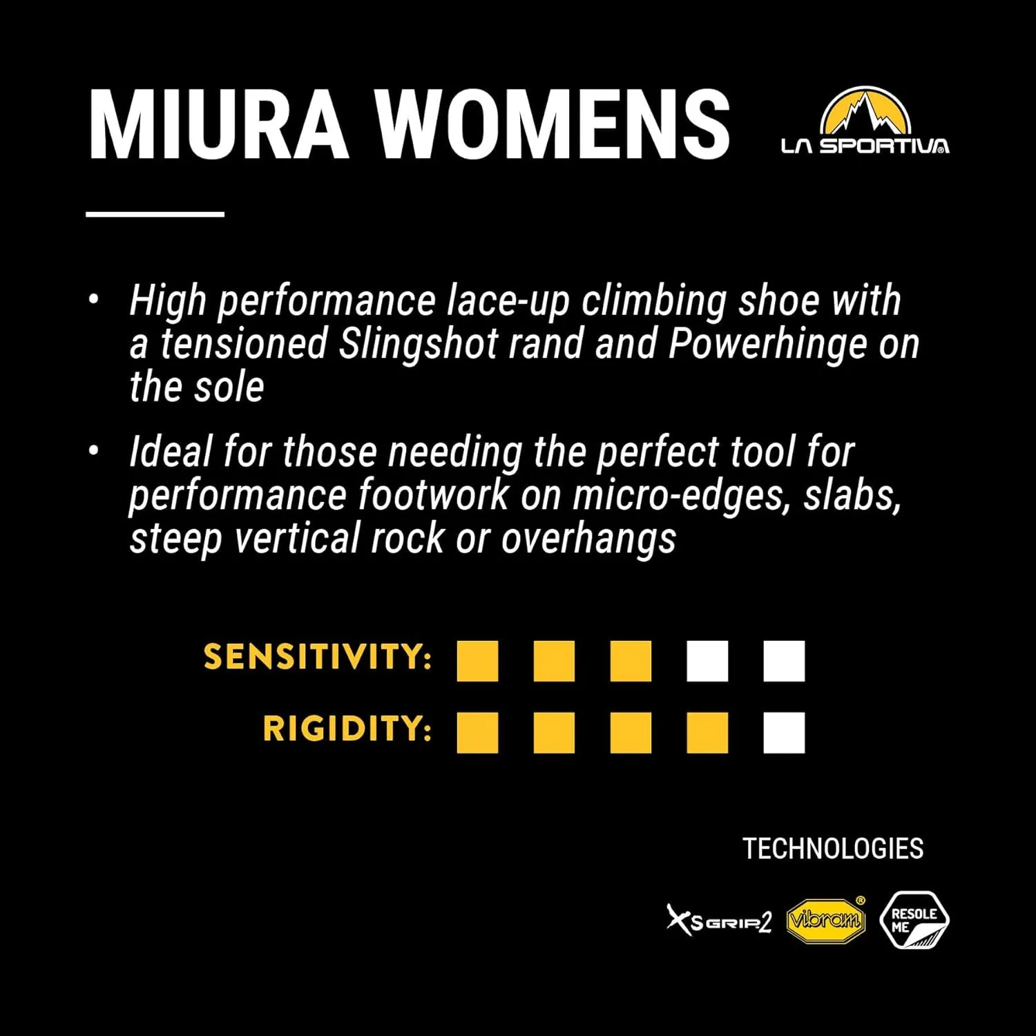La Sportiva Womens Miura Performance Rock Climbing Shoes