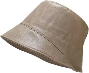 Leather Bucket Hat for Men Women, Packable Sun Hats, Fisherman Outdoor Summer Travel Hiking Beach Caps