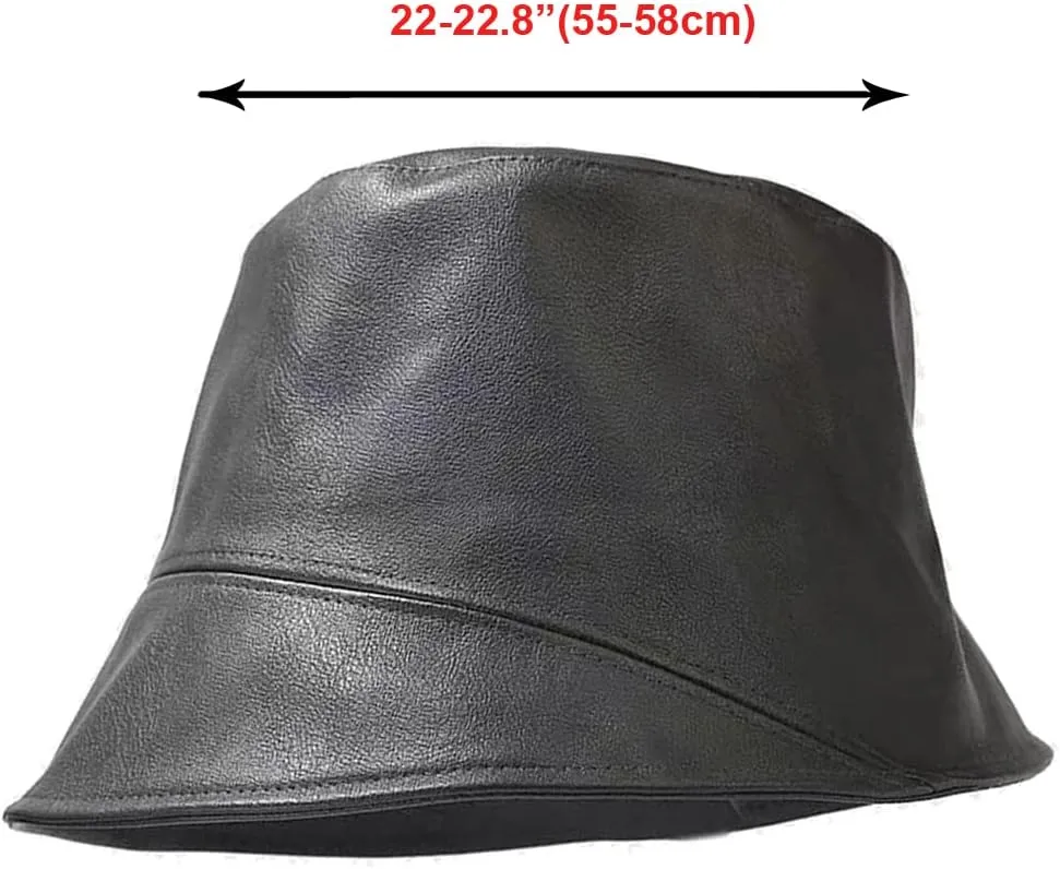 Leather Bucket Hat for Men Women, Packable Sun Hats, Fisherman Outdoor Summer Travel Hiking Beach Caps