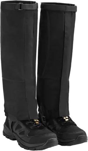 Leg Gaiters Ultra Outdoor Leggings, Waterproof Hiking Gaiters with Upgraded Rubber Foot Strap, Adjustable Snow Boot Gaiters (Color : Black, Size : Medium)