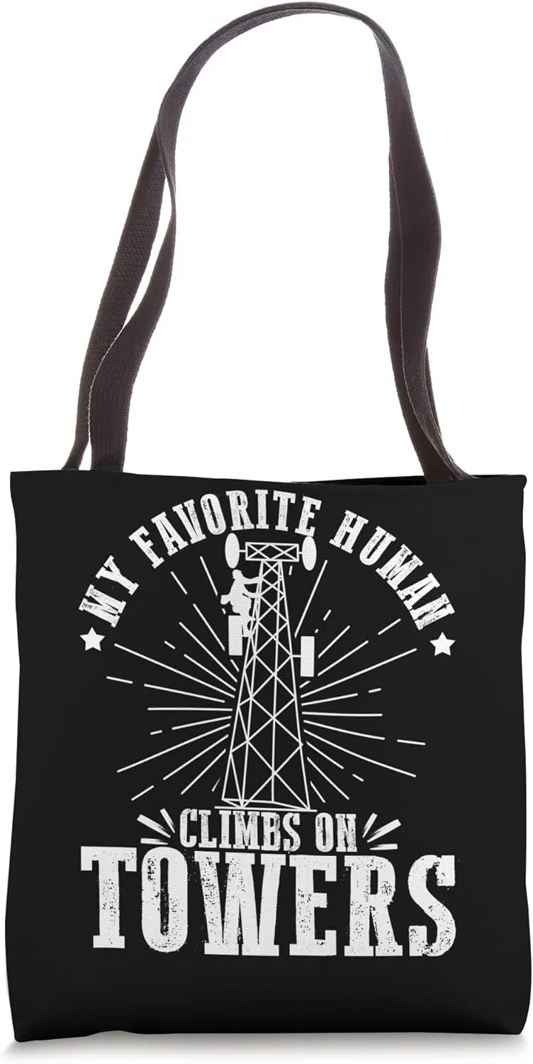 Lineman Tools Patches Telecommunications Tower Climbers Tote Bag