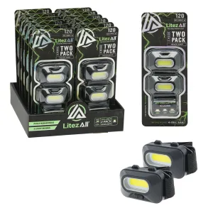 LitezAll 120 Lumen LED Mini Headlamp 2 Pack