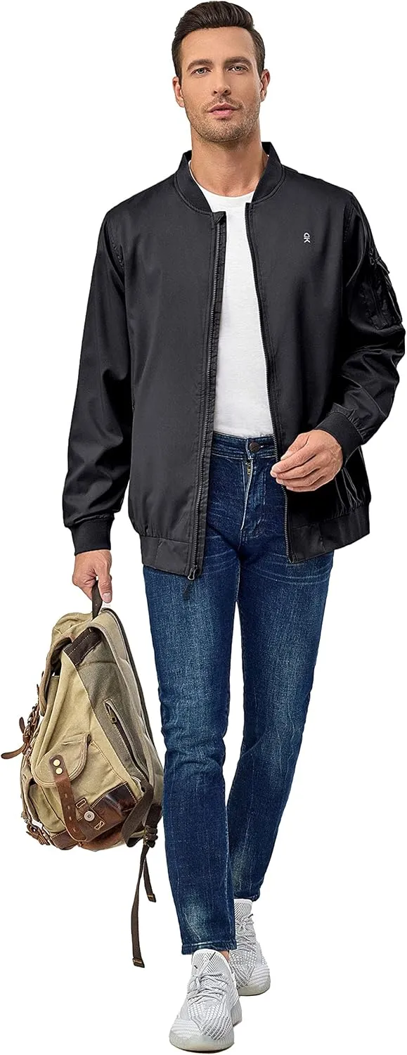 Little Donkey Andy Men's Lightweight Bomber Jacket Causal Fashion Flight Windbreaker Fall Spring Outdoor Coat