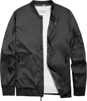 Little Donkey Andy Men's Lightweight Bomber Jacket Causal Fashion Flight Windbreaker Fall Spring Outdoor Coat