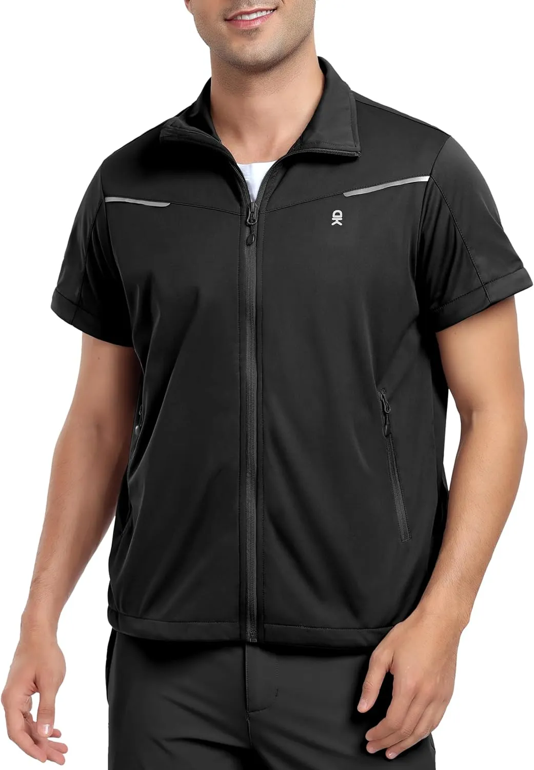 Little Donkey Andy Men's Lightweight Softshell Jackets Waterproof Removable Sleeve for Golf Hiking Cycling Running