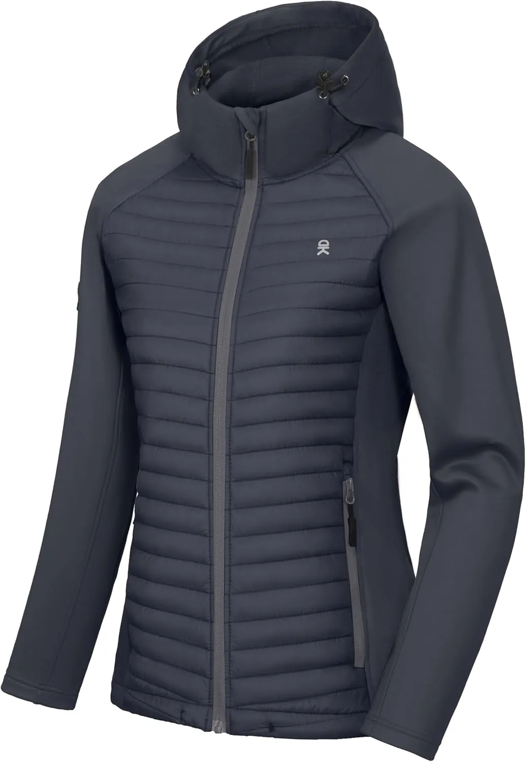 Little Donkey Andy Women's Insulated Hiking Jacket, Thermal Running Hybrid Jacket, Lightweight Breathable and Warm