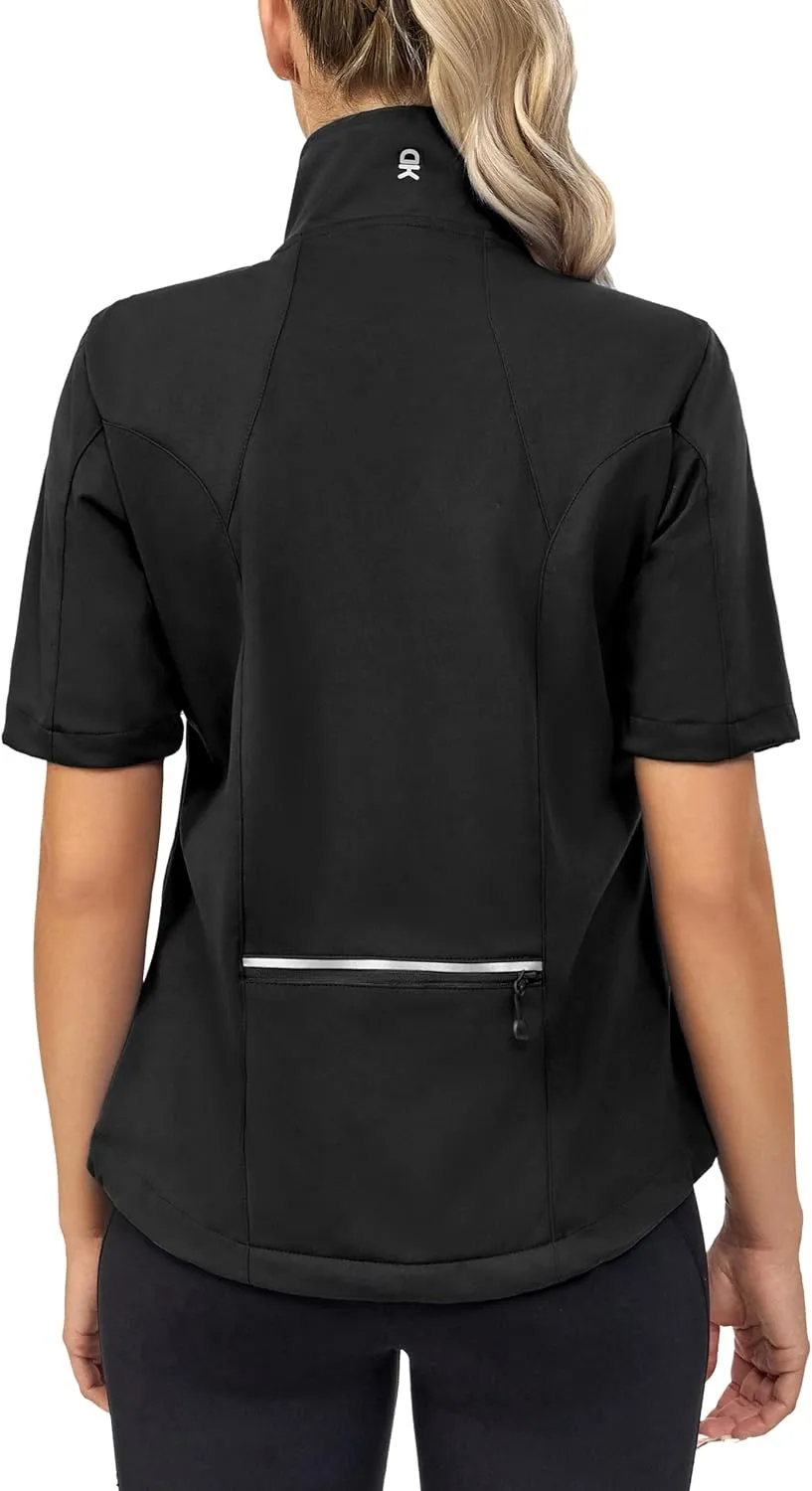 Little Donkey Andy Women's Short Sleeve Jacket Windproof Lightweight Vest for Golf Hiking Running